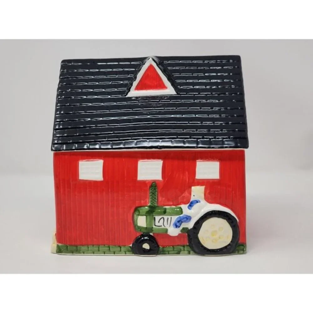 AMC NY‎ NY Red Barn Cookie Jar With Silo Makes Talking Animal Sounds